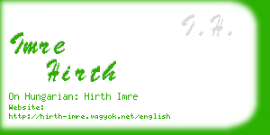 imre hirth business card